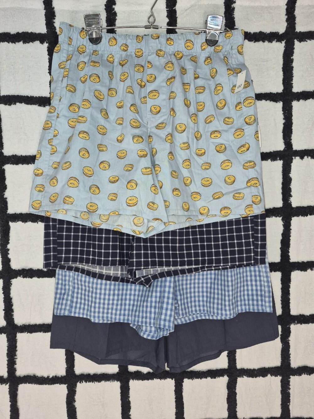 NWT 4 Pairs GAP S Men's Boxers Boxer Shorts Bagel & Plaid Prints